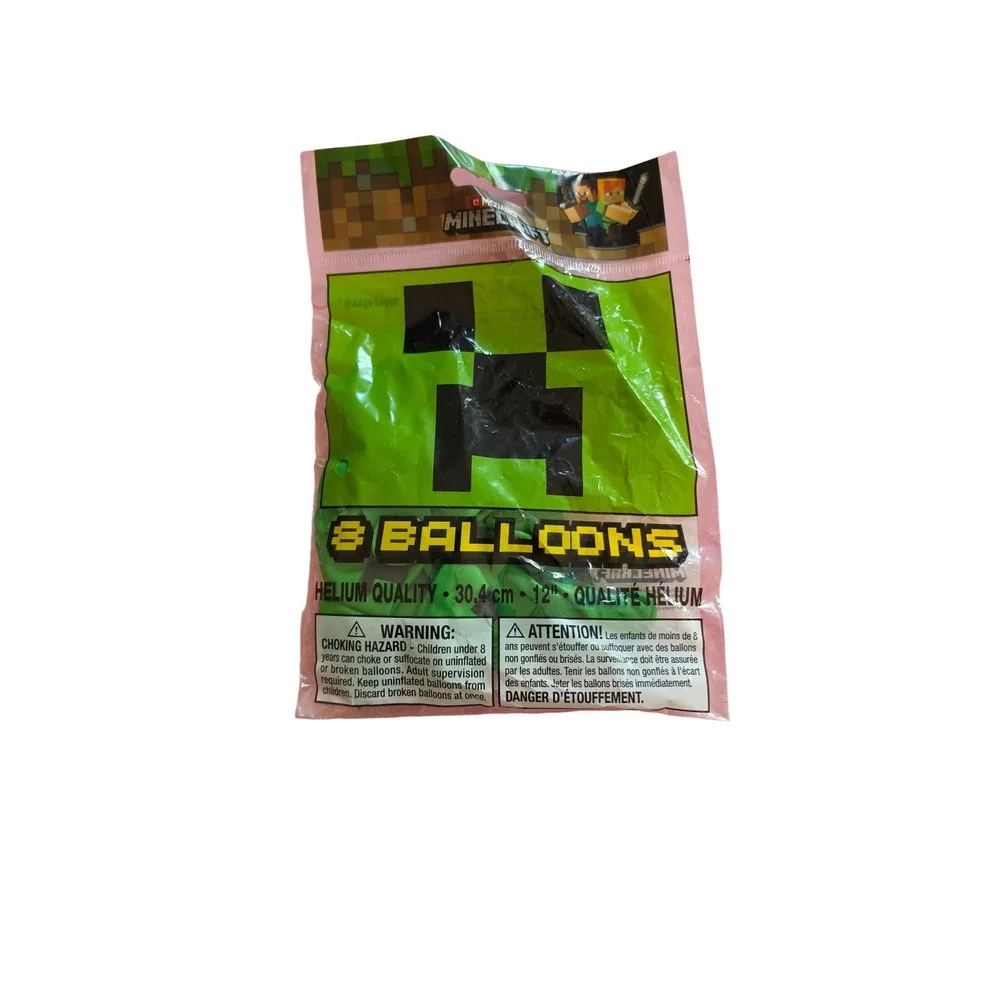 Minecraft Creeper Balloons 8 Pack 12 Inch Helium Quality Green Party Supplies